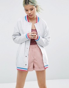 Бомбер с блестящим кантом ASOS - Розовый