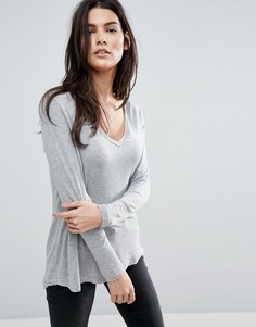 Лонгслив с асимметричным краем ASOS The New Forever - Серый