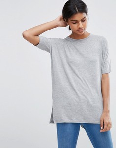 Свободная футболка с драпировкой ASOS - Серый