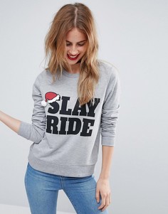 Свитшот с принтом Slay Ride ASOS CHRISTMAS - Серый