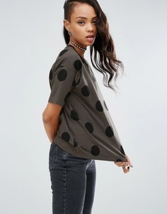 Топ в горошек с контрастным кантом ASOS - Зеленый