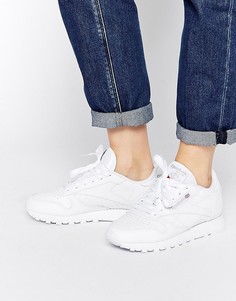 Классические белые кожаные кроссовки Reebok - Белый