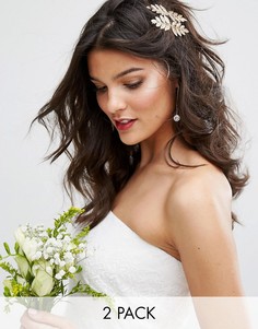 Заколки для волос с листиками True Decandence - Золотой