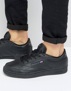 Черные кожаные кроссовки Reebok Club C AR0454 - Черный