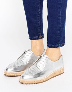Туфли металлик на шнуровке с контрастной подошвой ALDO - Серебряный