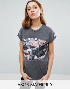 Футболка с эффектом кислотной стирки ASOS Maternity - Серый