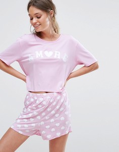 Boohoo Amore Pyjama Set - Розовый