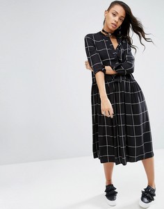Платье миди в клетку ASOS - Мульти