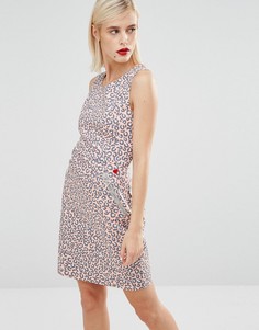 Розовое платье с леопардовым принтом Love Moschino - Розовый
