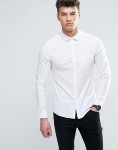 Белая оксфордская рубашка скинни ASOS - Белый