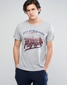 Футболка в стиле casual с короткими рукавами Tommy Hilfiger NYC - Серый