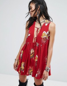 Платье-туника с принтом Free People Lovely Day - Красный