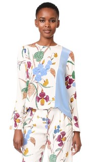 Блуза с длинными рукавами и разрезами сбоку Diane von Furstenberg