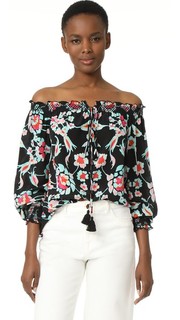 Блуза с мозаичным цветочным рисунком Tanya Taylor