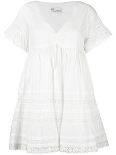 платье с V-образным вырезом и кружевной отделкой Red Valentino