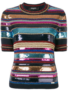sequin stripe pattern top Dsquared2