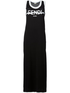 платье макси с логотипом Fendi