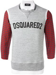 толстовка с логотипом и имитацией рубашки-поло Dsquared2