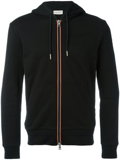 striped trim zipped hoodie Moncler