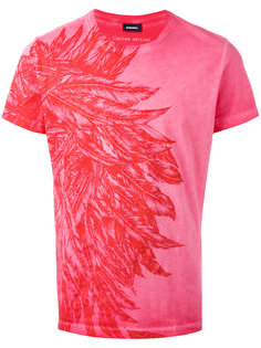 feathers print T-shirt  Diesel