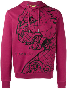 tiger print hooded sweatshirt Versace Jeans