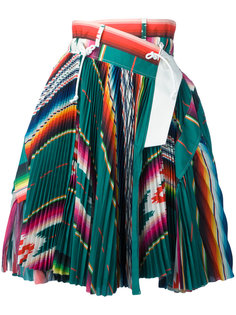 Mexican stripe pleated skirt Sacai