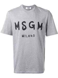футболка с принтом логотипа  MSGM