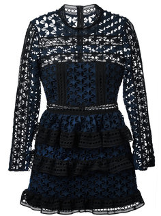 star lace panelled dress Self-Portrait