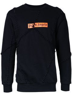 lace-up patched sweatshirt Palm Angels