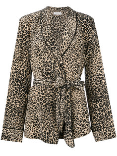 leopard print belted jacket Equipment