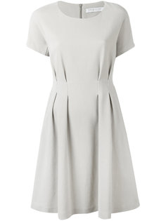 pleat detail flared dress Harris Wharf London
