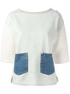 denim pocket sweatshirt Diesel