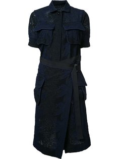кружевное платье с карманами Sacai