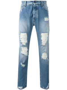 джинсы с рваными деталями Palm Angels