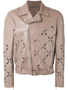 Degradé slash biker jacket Versace