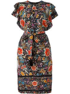 belted ruffle sleeve dress Roberto Cavalli