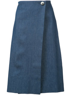 denim wrap skirt Carolina Herrera