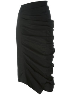 Asymmetric ruched midi skirt Rundholz