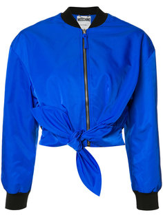 tie front bomber jacket Moschino
