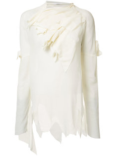 draped asymmetric blouse  Aganovich