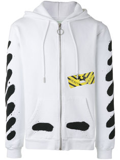 толстовка на молнии с полосатым принтом Off-White