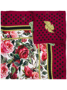 шарф с рисунком Rose Dolce &amp; Gabbana