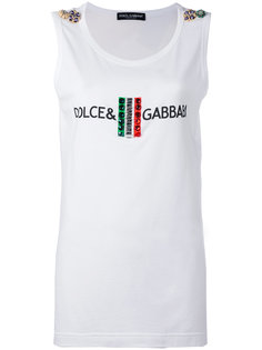 майка с логотипом и итальянским флагом Dolce &amp; Gabbana