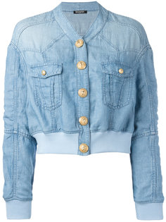 cropped washed denim jacket Balmain