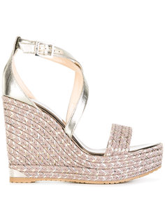 crossover strap wedge heels Jimmy Choo