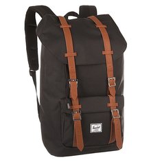 Рюкзак туристический Herschel Little America Black/Tan Synthetic Leather