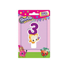 Свеча-цифра 3, 8 см, Shopkins Росмэн