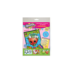 Аппликация и раскраска на бархате "Клубничка", Shopkins Росмэн