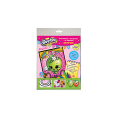Аппликация и раскраска на бархате "Яблочко", Shopkins Росмэн