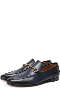 Кожаные лоферы с пряжкой-трензелем Gucci
